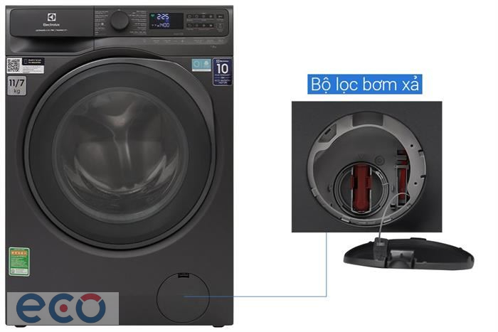 Máy giặt sấy Electrolux UltimateCare 700 Inverter giặt 11 kg - sấy 7 kg EWW1143R7SC