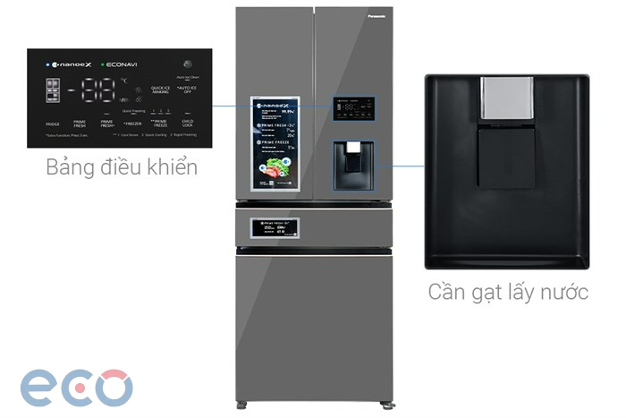 Tủ lạnh Panasonic Inverter 540 lít Multi Door PRIME+ Edition NR-YW590YMMV