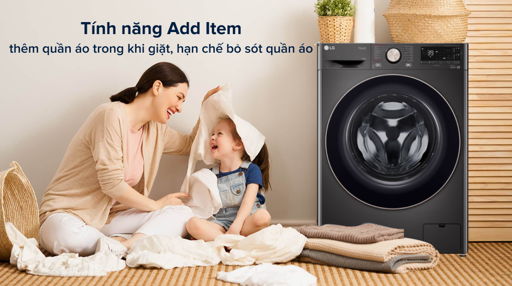 Máy giặt LG AI DD Inverter FV1414S3BA 14 kg có nhiều tiện ích hỗ trợ người dùng