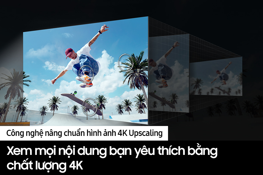  Tivi QLED Samsung 4K 85 inch QA85Q60D Smart TV thoả thích giải trí mọi nội dung với 4k Upscaling