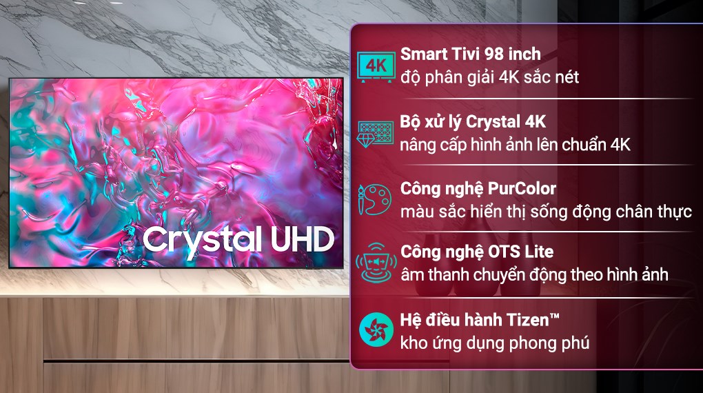 Samsung Smart Tivi 4K Crystal UHD 98 inch UA98DU9000