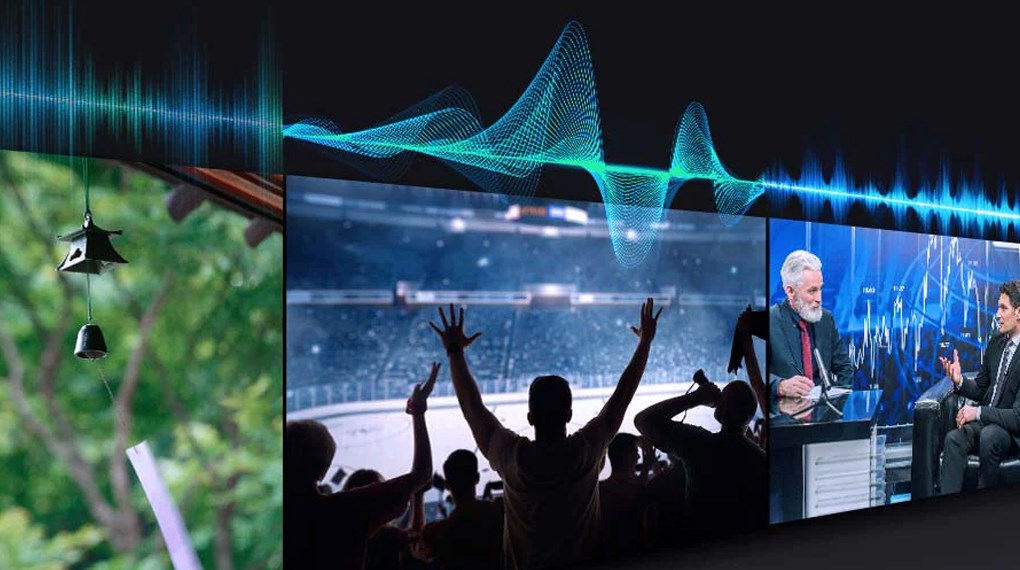 Smart Tivi Samsung 4K 50 inch UA50DU8000 có công nghệ âm thanh OTS và Q-symphony