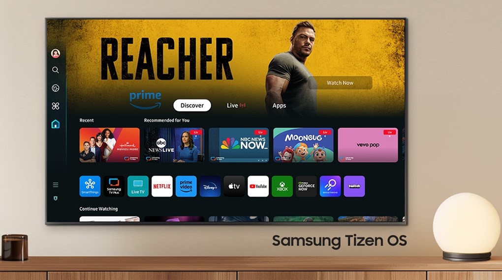 Smart Tivi Samsung 4K 50 inch UA50DU8000 chạy hệ điều hành Tizen với kho ứng dụng khổng lồ
