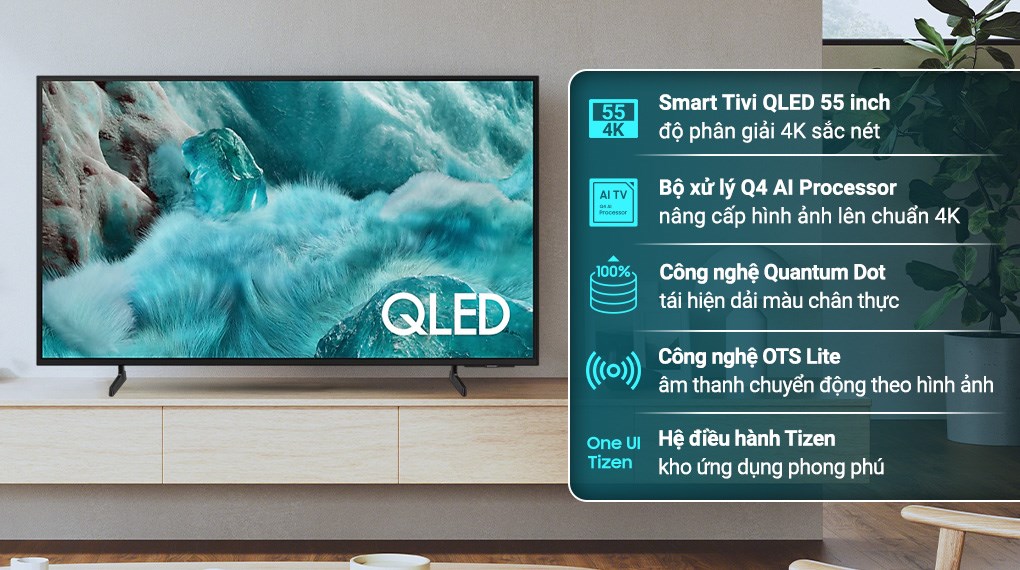 Smart Tivi Samsung QLED AI 4K 55 inch QA55Q7FA 2025 chính hãng