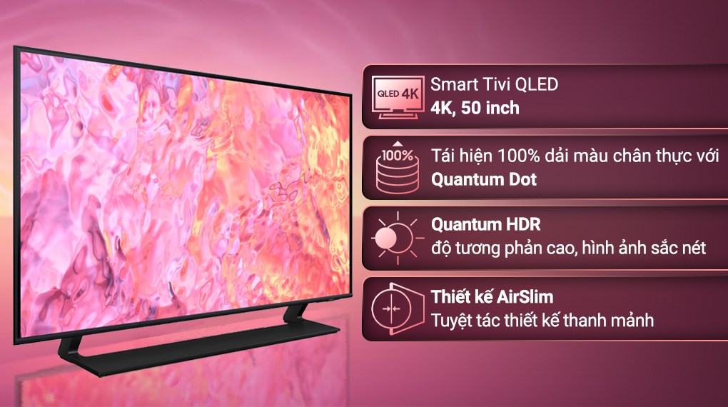 Smart Tivi Samsung QLED 4K 50 inch QA50Q60C được nhiều đánh giá tích cực tới từ khách hàng