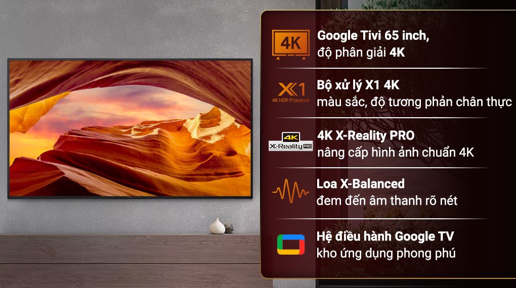 Google Tivi Sony 4K KD-65X77L